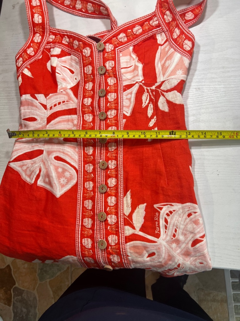 Red Floral Print Sundress with Square Neck - Picture 7 of 7